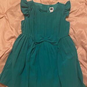Janie and Jack Teal Pleated Dress with Bow